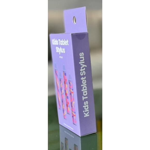 New Kids Stylus 4 Pack for Tablet & iPad | Fun Purple Patterned Pens - Picture 2 of 3